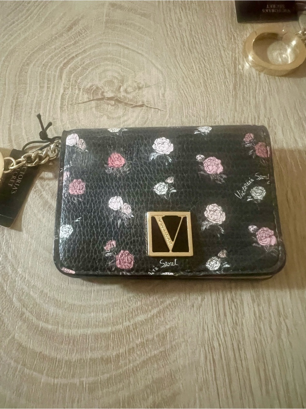 Limited Edition Victoria's Secret Black Floral Wallet Clutch